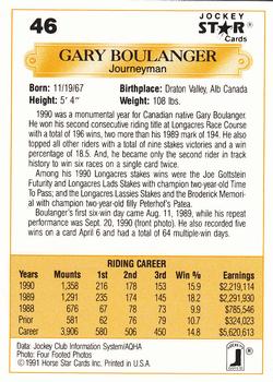1991 Jockey Star Jockeys #46 Gary Boulanger Back